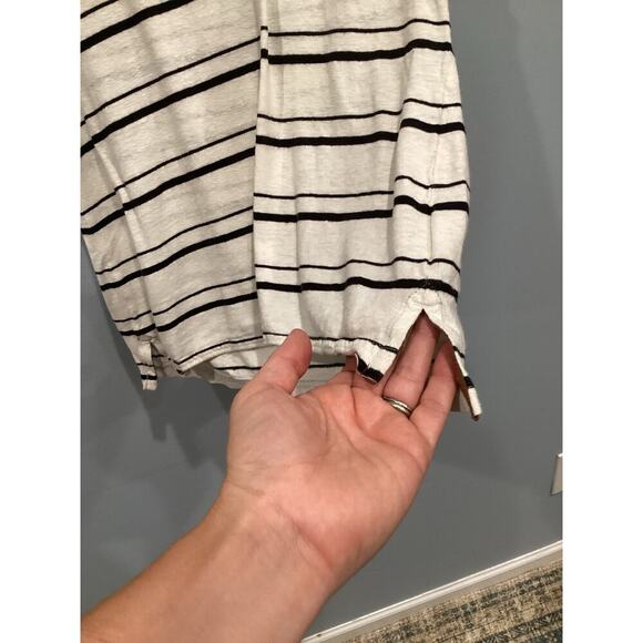 REI CO-OP Womens Hemp Shirt Striped White Black XS Extra Small Gorpcore Granola - Picture 5 of 12